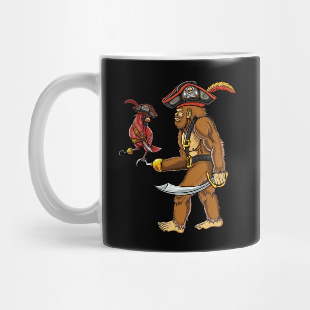 Bigfoot and red cardinal bird pirate by Artardishop